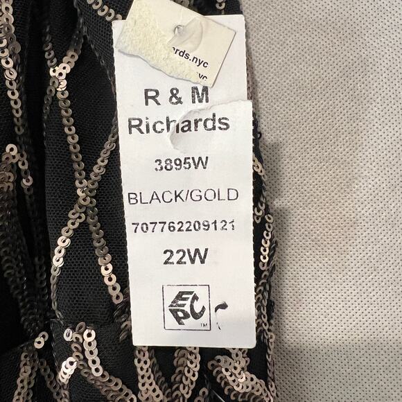 R & M Richards Sequin Embellished Dress Black Gown - Picture 7 of 12